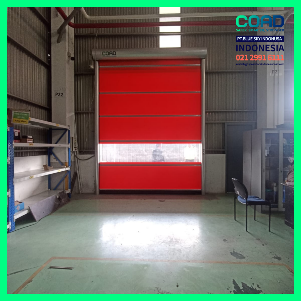 high speed door, coad indonesia, pintu otomatis, high speed door indonesia, instalasi cepat, pintu gudang minimalis