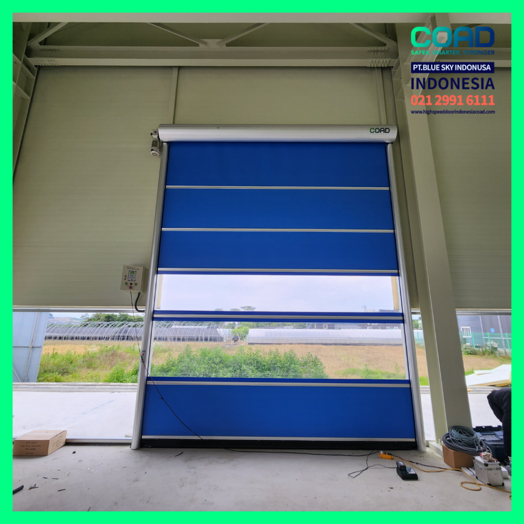 high speed door, coad indonesia, pintu otomatis, high speed door indonesia, instalasi cepat, pintu gudang minimalis