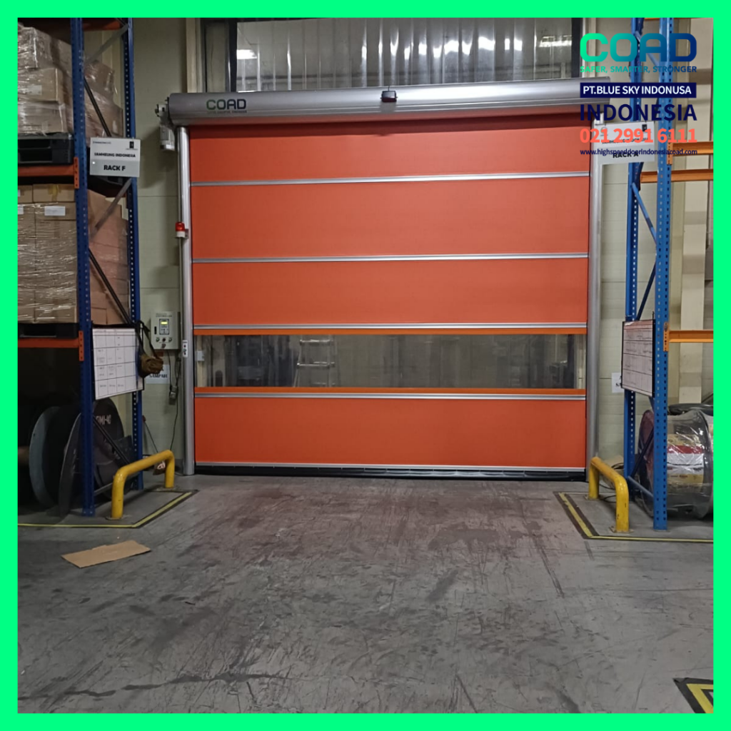 high speed door, coad indonesia, pintu otomatis, high speed door indonesia, instalasi cepat, pintu gudang minimalis