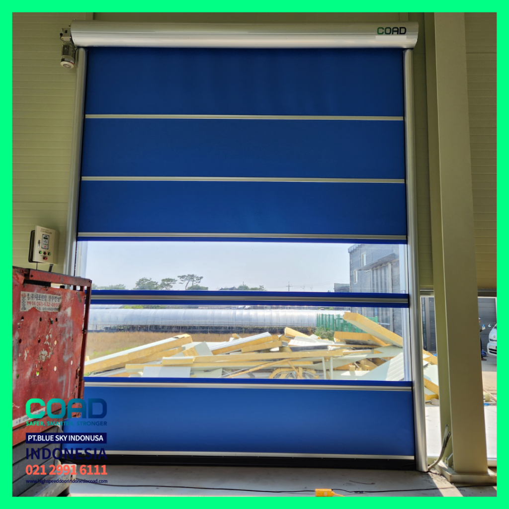 high speed door, coad indonesia, pintu otomatis, high speed door indonesia, instalasi cepat, pintu gudang minimalis