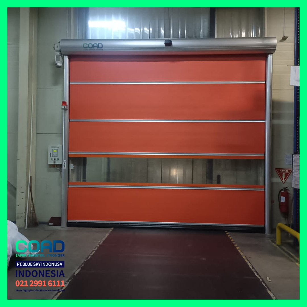 high speed door, coad indonesia, pintu otomatis, high speed door indonesia, instalasi cepat, pintu gudang minimalis
